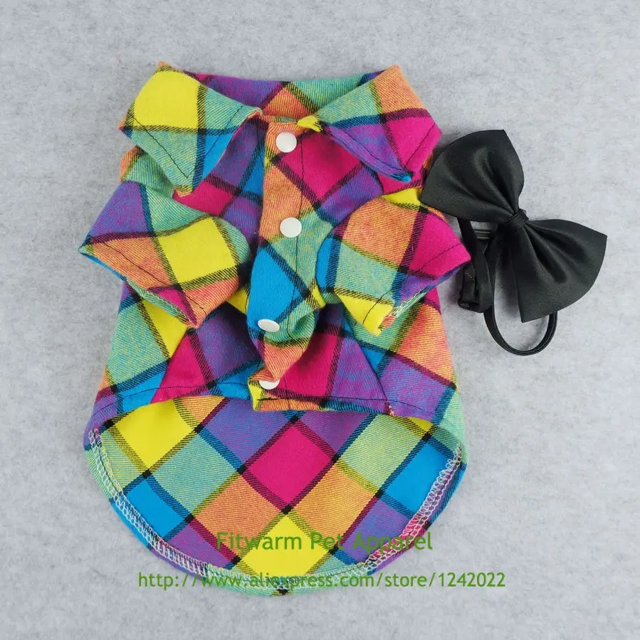 Fitwarm/Винтажные клетчатые рубашки для собак повседневная одежда домашних