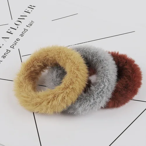 mix 3pcs 1-3 шт. эластичная резинка для волос для девочек резинки для волос яркого цвета Веревка Искусственный Мягкий мех головная веревка корейские аксессуары для волос и головы ювелирные изделия - Окраска металла: mix 3pcs