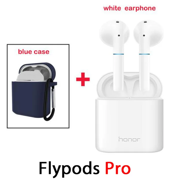 white n blue case HUAWEI honor Flypods Pro беспроводной honor flypods наушники Bluetooth Тип C гарнитура с микрофоном Музыка сенсорный двойной кран Contr - Цвет: white n blue case