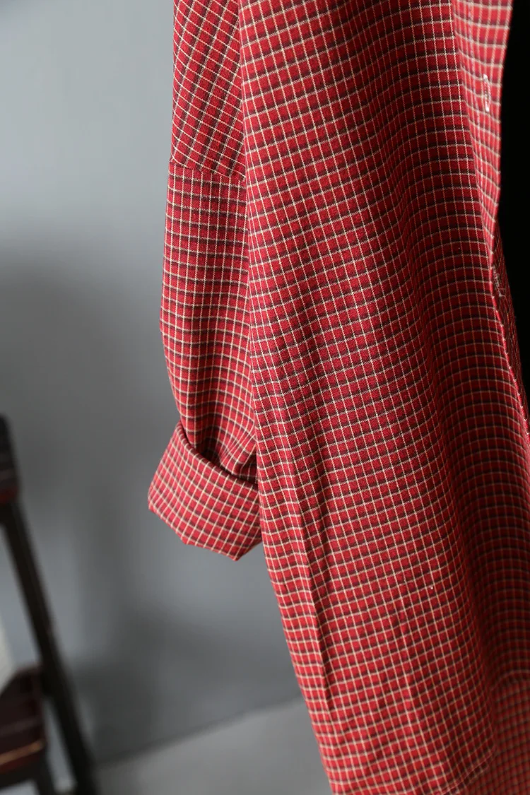 Vintage Women Cotton Blouses Womens Tops And Blouses Boho Women Plaid Shirts Blusas Roupa Feminina Clothes Tops