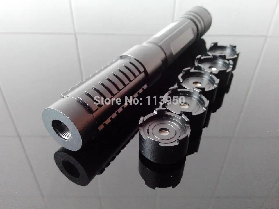 NEW!high power blue Laser Pointers 50000mw 450nm with 5pcs head adjustable light cigarettes and match free shipping |