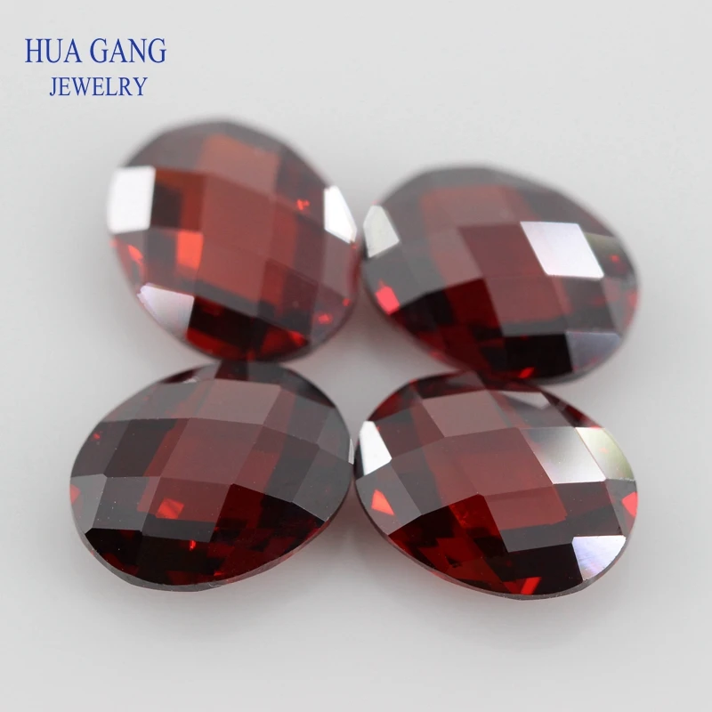 Гранат CZ камень овальной формы двойная шахматная доска синтетические