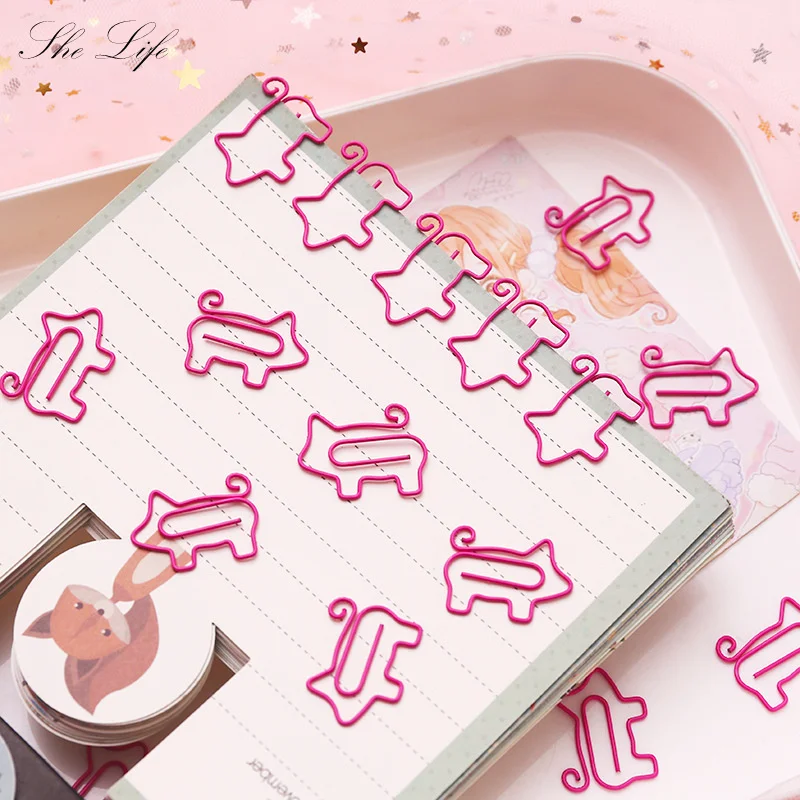 15 шт скрапбукинга мультфильм Маленькая свинья бумага клип поросенок закладки