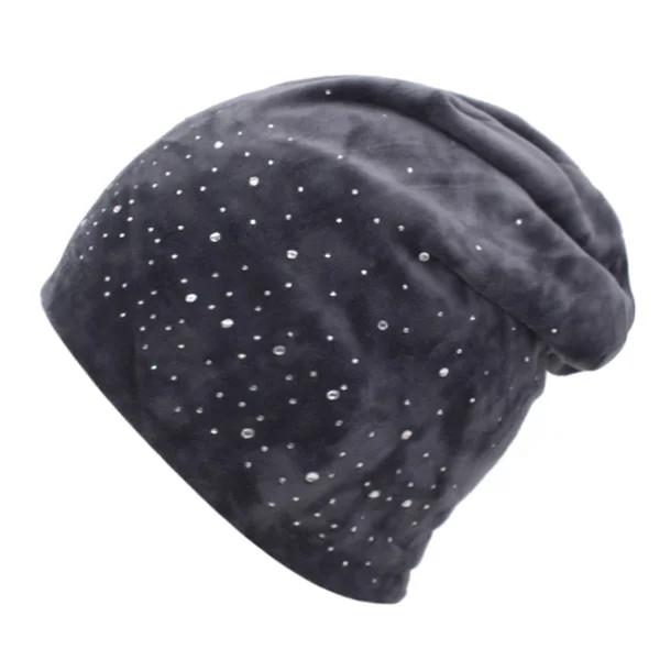 gray YOUBOME Skullies Beanies шапки женские зимние шапки для женщин Стразы, бархатные женские шапки осенние женские вязаные шапки - Цвет: gray