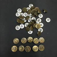 50pcs mix style 17mm tack snap button stud rivet metal hollow jeans buttons sewing clothes buttons for diy making wholesale