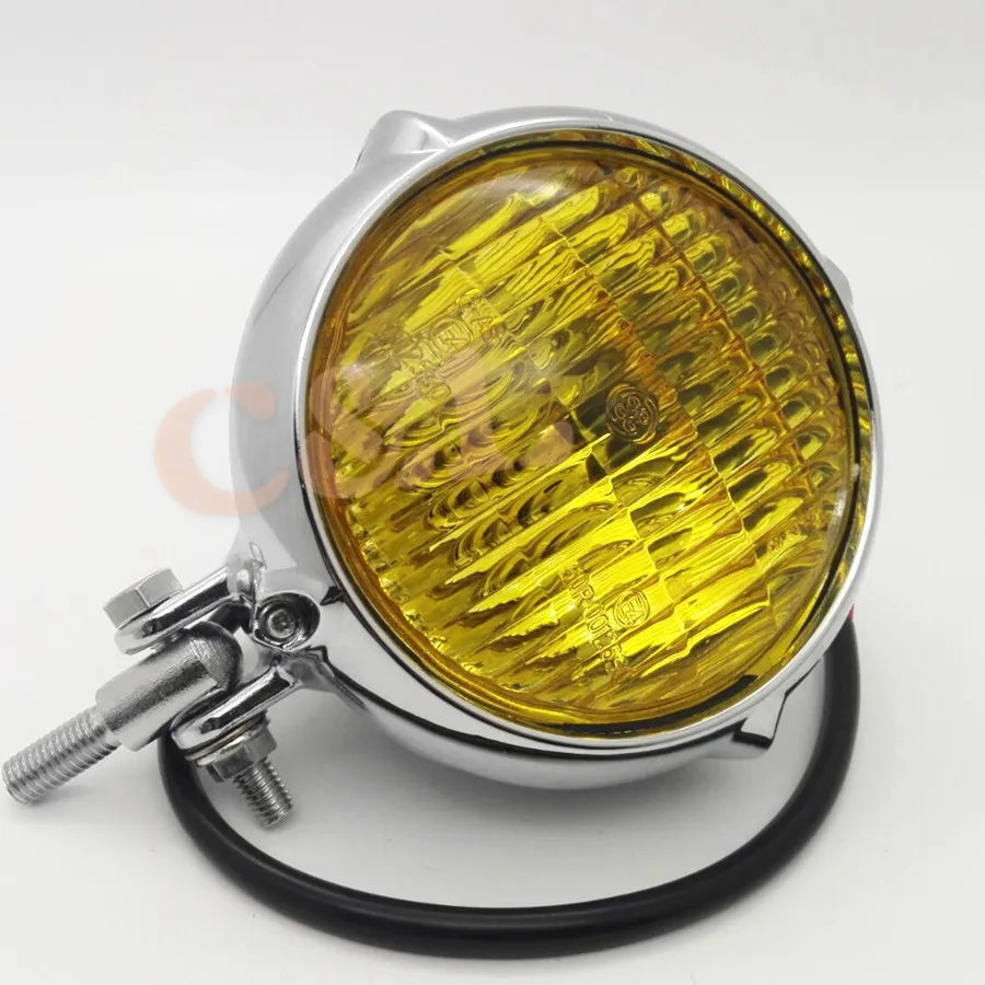 Хромовая полированная винтажная мотоциклетсветильник фара в стиле батеса H4