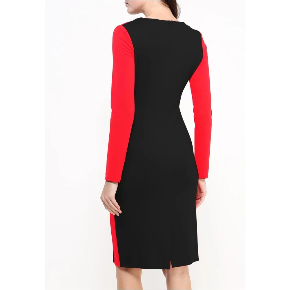 Весна Женщины С Длинным Рукавом Элегантные Старинные Туника Лоскутное Офис