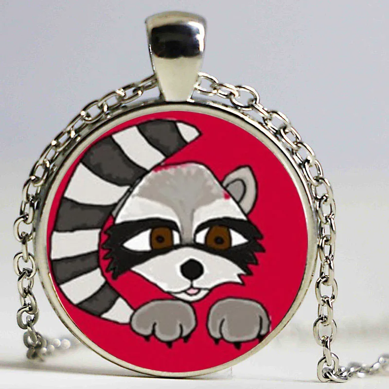 Оптовая продажа ожерелье с кулоном из енота ювелирные изделия животным рисунком