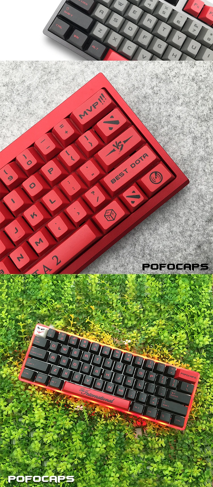 1 комплект PoFoCaps PBT сублимационные колпачки для ключей персональная механическая клавиатура для Dota2 мясника полный набор вишневого профиля