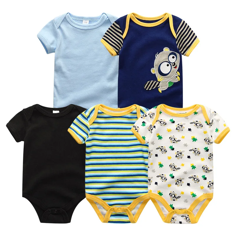 Baby Clothes 5122 Одежда для малышей; 5 шт./лот; комбинезон для маленьких мальчиков и девочек; roupas de bebe; Хлопковые комбинезоны для новорожденных; пижамы; одежда для малышей; детская одежда - Цвет: Baby Clothes 5122