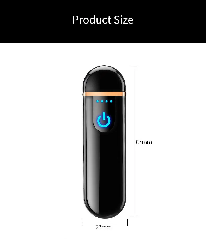 Отпечаток пальца senstive мини зажигалка USB зажигалки ветрозащитный негорящий перезаряжаемая Электронная зажигалка для курения
