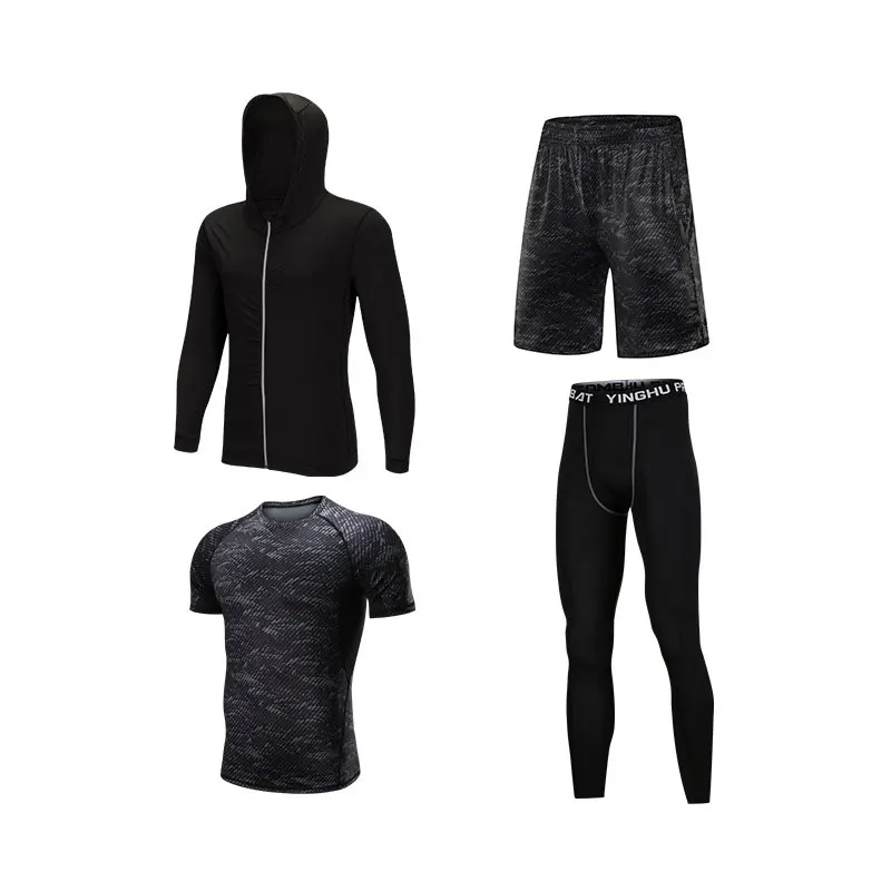 Yinhua4B Спортивные колготки, спортивные мужские, спортивная одежда, костюмы, тренировочные костюмы, спортивные костюмы для бега, спортивная одежда, спортивный костюм, набор для мужчин - Цвет: Yinhua4B