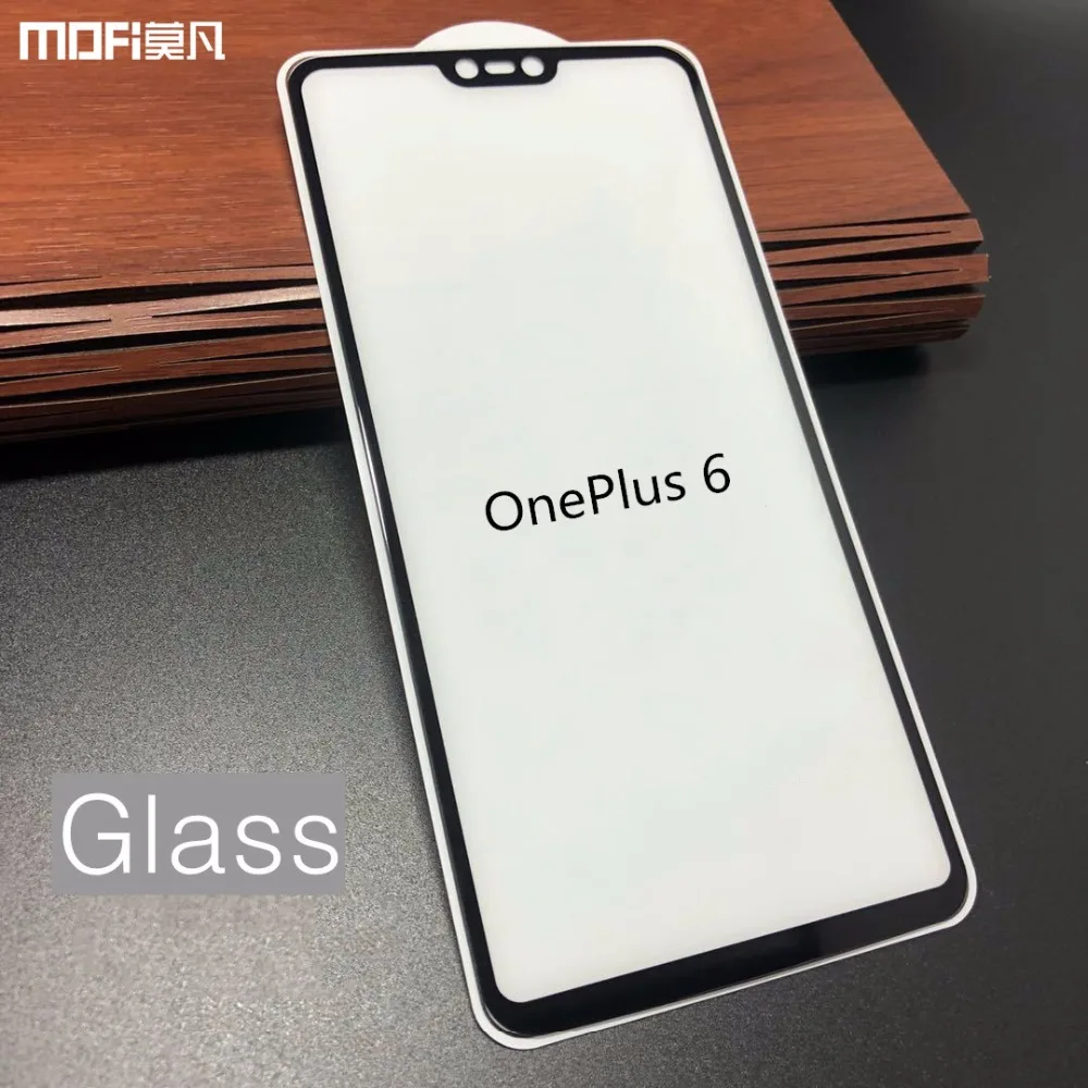 Oneplus 6 glass screen protector mofi for one plus tempered full cover 9H 2.5D white black film front guard 6.28&quot | Мобильные