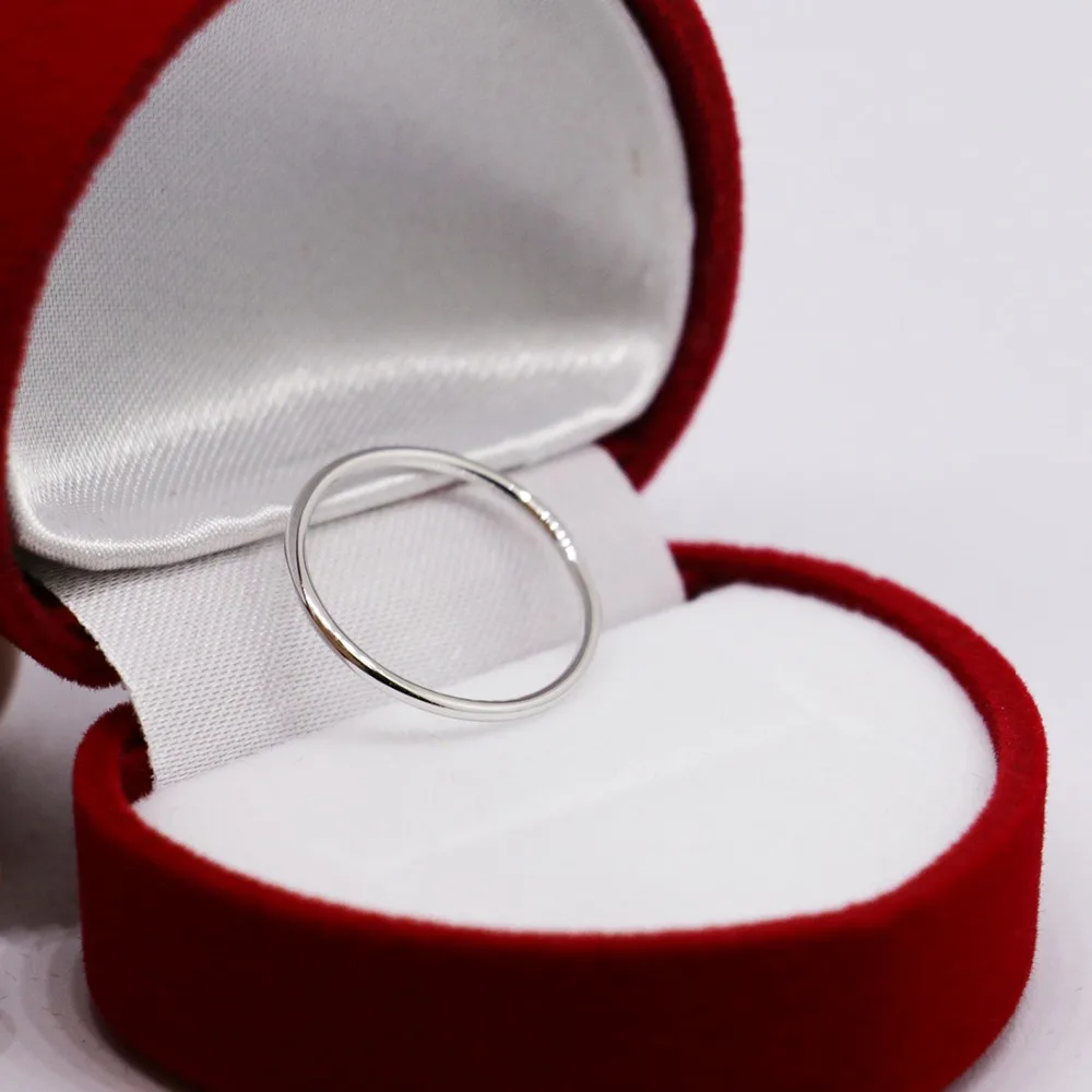 Однотонное штабелируемое кольцо из стерлингового серебра 925 пробы длиной 1 мм |