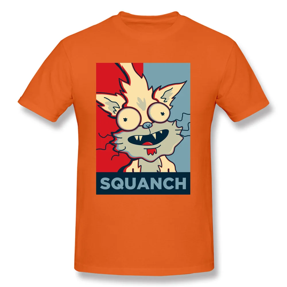 Забавные футболки, Новое поступление, It's Time To Squanch, мужские футболки из хлопка, мужские футболки, Рик и Морти, уличная одежда, безумная белка - Color: Orange