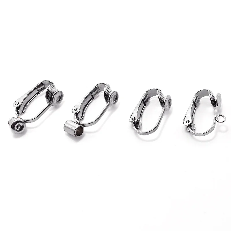 Earrings Adapter Stainless Steel Non-pierced Clip Back on Converters Earring Settings DIY Findings NO Fade | Украшения и