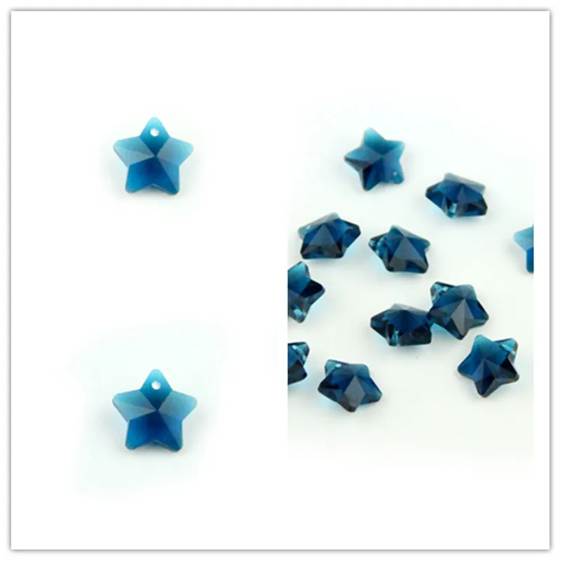 Красивые стеклянные шарики в виде звезд 1000 шт 14 мм циркониевые синие Кристальные