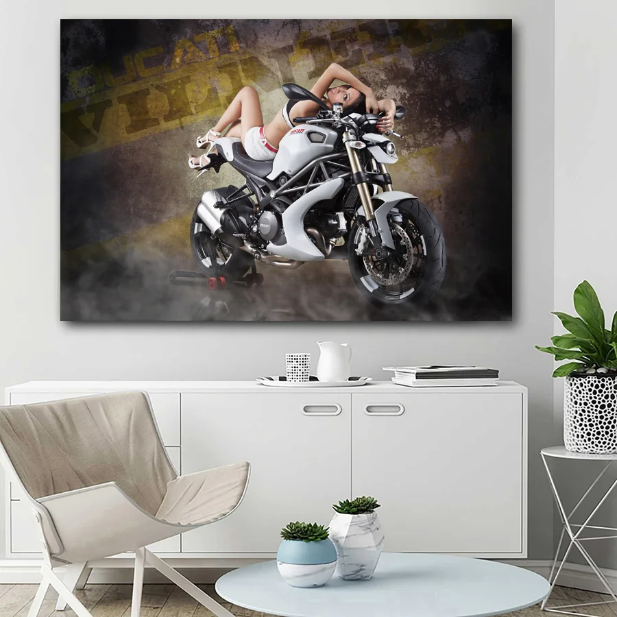Ducatii Monster 1100 EVO Superbike &amp модельная Картина Настенная ткань с принтом для декора