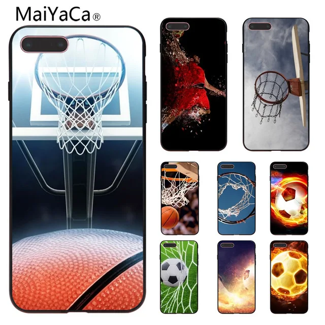 Баскетбольная корзина MaiYaCa для iPhone 4S SE 5C 5S 6 6S 7 8 Plus X XR XS MAX черный мягкий чехол