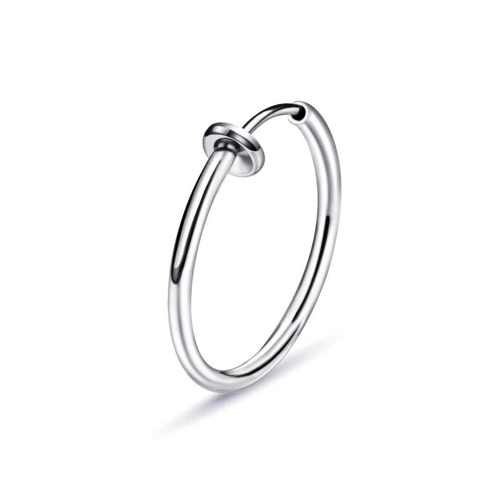 Silver 12mm 1 Pair Fashion Ear Clip on No Pierced Ear Clip Circle Earring Lip Nose Ring Body Jewelry Clip on Earring No Pierced Ear Cartilages - Окраска металла: Silver 12mm 1 Pair