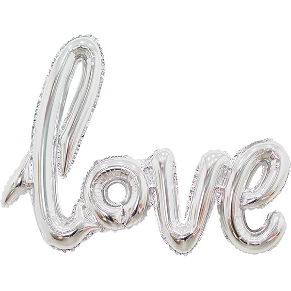 Silver love Золотое кольцо с бриллиантом фольги воздушный шар Жених Невеста Свадебные воздушные шарики гелиевый воздух воздушный шар обручальное украшение для взрослых события вечерние поставки - Цвет: Silver love