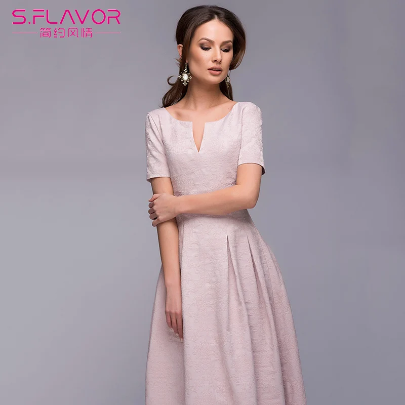 S. FLAVOR женские элегантные V образным вырезом Длинные платья для вечеринок Весна