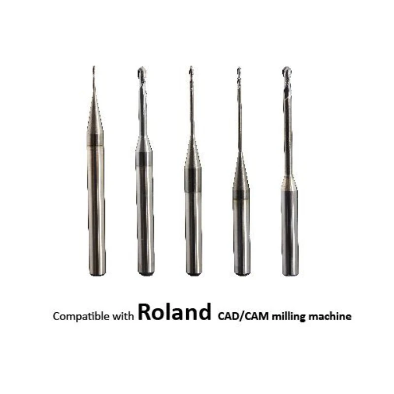 

Dental milling bur finisher and shaper burs compatible with CAD CAM milling system