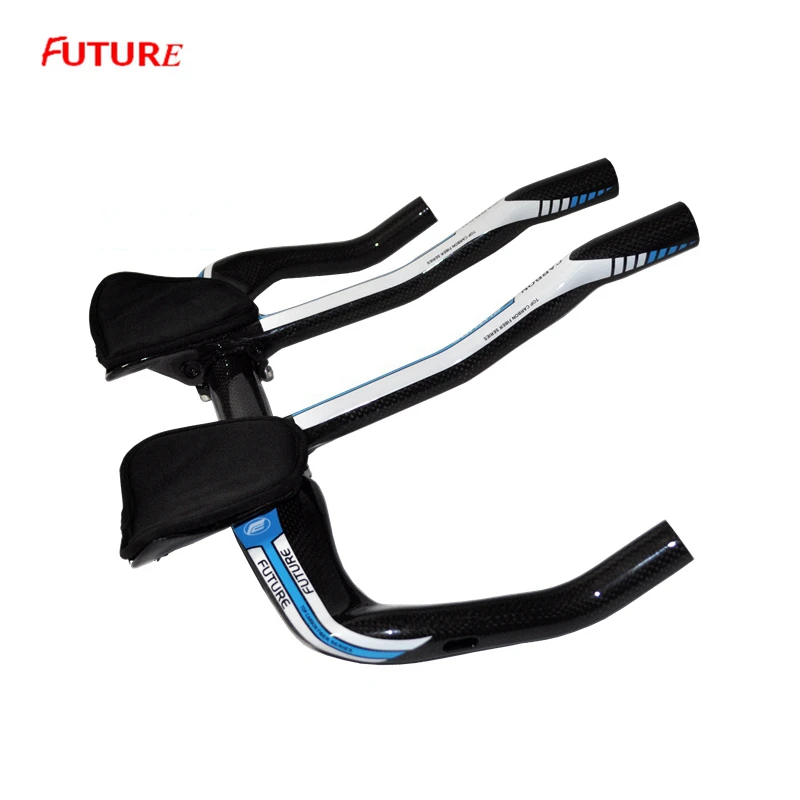 

Full carbon fibre bicycle handlebar 3k glossy road TT bike cycling rest handllebar bar ends combination set 3 colors bike parts