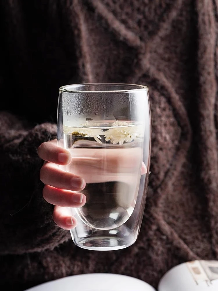 450ml Детская одежда на рост 80, 250/350/450 с двойными стенками, Стекло креативный винный Стекло бокал для шампанского виски Кофе Чай Кубок кружки для сока с молоком кафе чашки - Цвет: 450ml