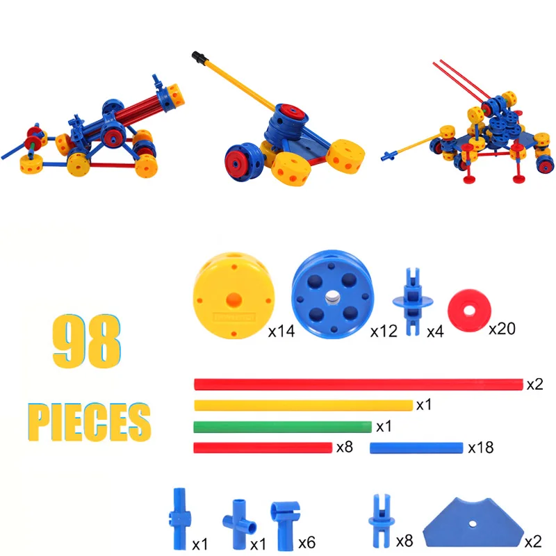Thinkertoy Land 98 шт. военные Строительные блоки Набор кирпичей Танк пушка Модель Дети