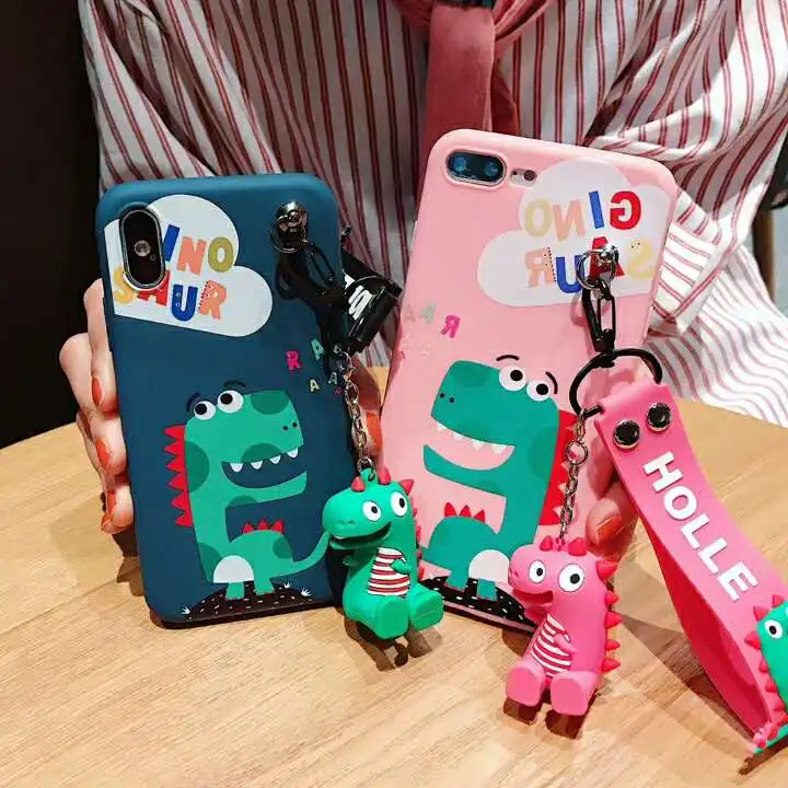 Милые матовые мягкие чехлы из ТПУ с динозавром для iPhone X Xs Max XR 6 6s 7 8 Plus кукольный