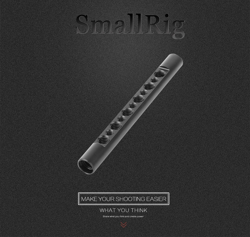 SmallRig 15 мм сырный стержень M12 резьбовой конец с 1/"& 3/8" резьбовыми отверстиями 145 мм 5,7 дюйма длиной-1461