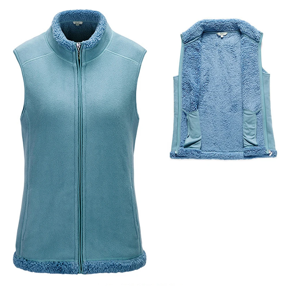 Для женщин Повседневное флисовый жилет куртка без рукавов на молнии Bodywarmer