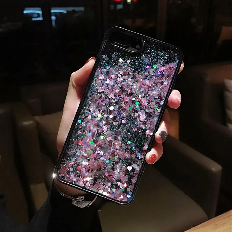 Dynamic Liquid Capinha For iPhone 8 7 Plus X Xr Xs Max Hard PC Quicksand Case 6 6s Plastic Cover iPone Coque Shell |