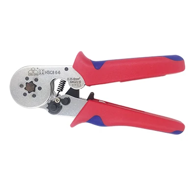 6-6 White red handle HSC8 10С 0,25-10mm2 23-7AWG HSC8 6-4B/6-6 0,25-6mm2 HSC8 16-4 обжимные клещи электрическая трубка Клеммы Коробка мини фирменный Зажим инструменты - Цвет: 6-6 White red handle