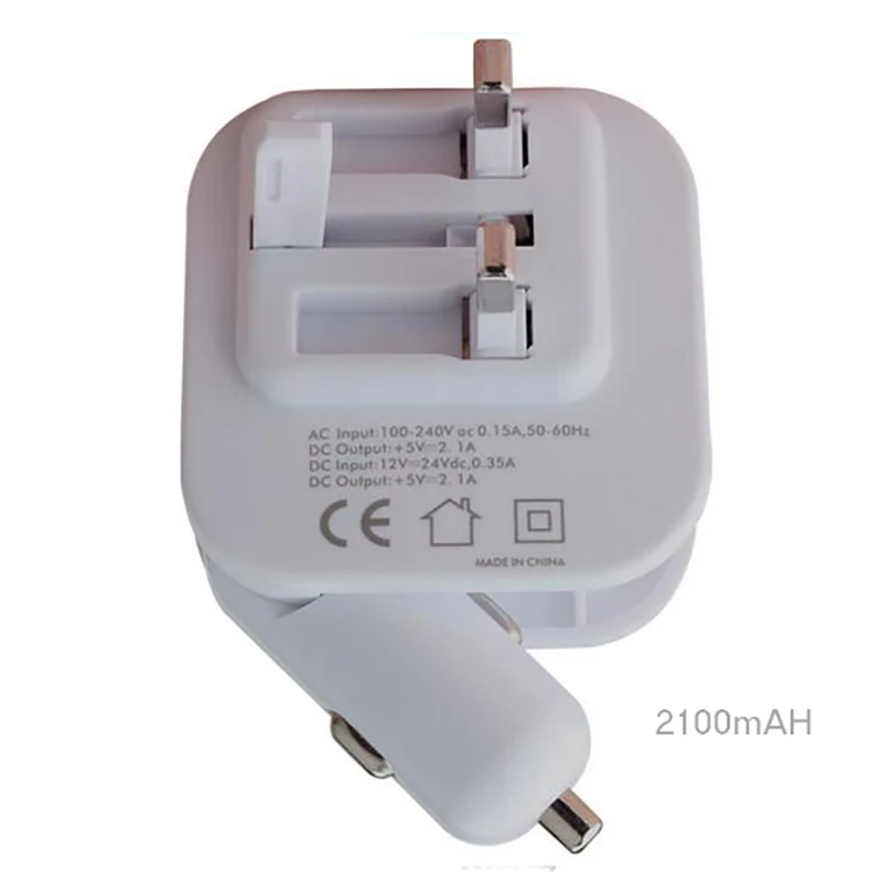 Зарядное устройство USB для сотового телефона складной автомобильный