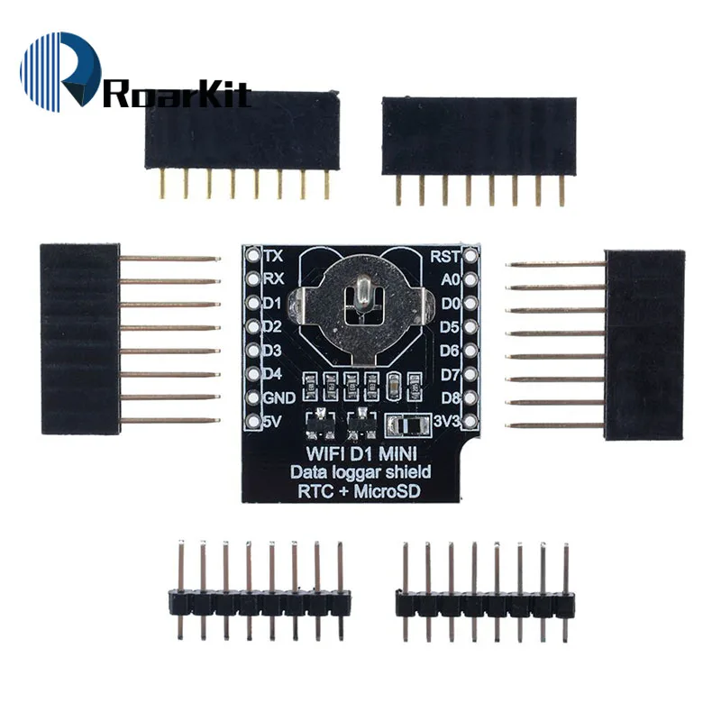 ESP8266 D1 Mini Pro WiFi NodeMcu щит регистратора данных DS1307 батарея 0 66 OLED DC мощный зуммер V1.0.0