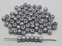 500 pcs silver colour grey 8mm round wood beadswooden beads spacer jewelry making