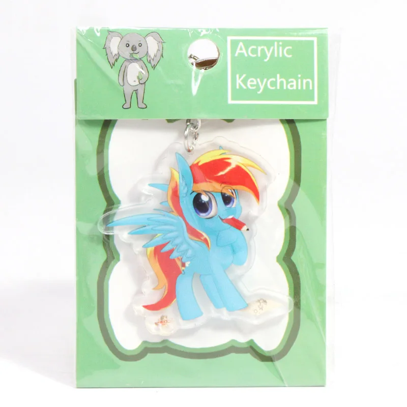 Новинка 5,5 см игрушки My Little Pony Шарм сумеречный Блеск Радуга тире Флаттершай кулон брелок для ключей с пони вечерние принадлежности - Цвет: big blue happy