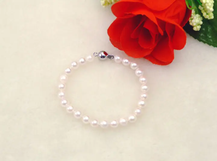 Браслет из серебра 925 пробы с натуральным круглым жемчугом|sterling silver|pearl braceletbracelet