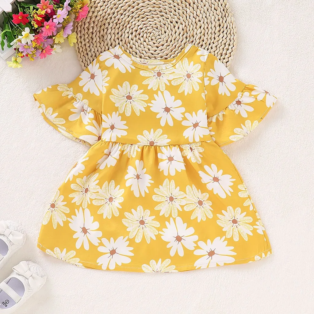 Новинка лета 2019 платья принцессы с цветочным принтом и расклешенными рукавами