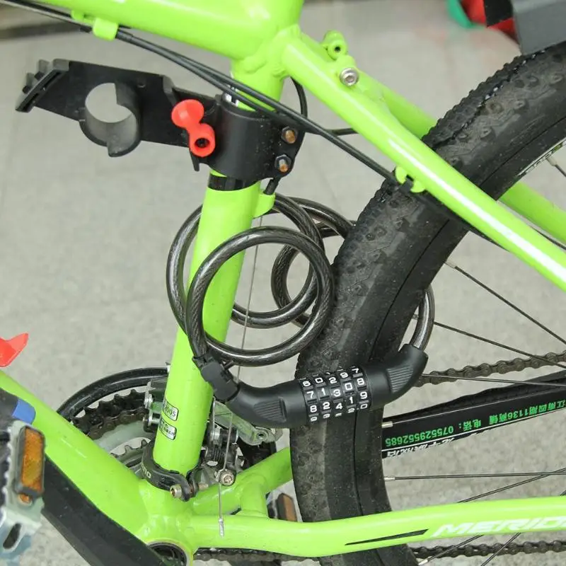 5-Разрядный велосипедный кодовый замок MTB Горный Дорожный велосипед Сталь кабель Анти-кражи охранная замок для велосипеда аксессуары