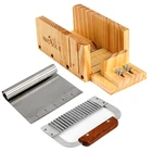 Nicole нож для мыла набор инструментов-3 регулируемая деревянная коробка для резки буханки с волнистым и прямым лезвием из нержавеющей стали для ручной работы