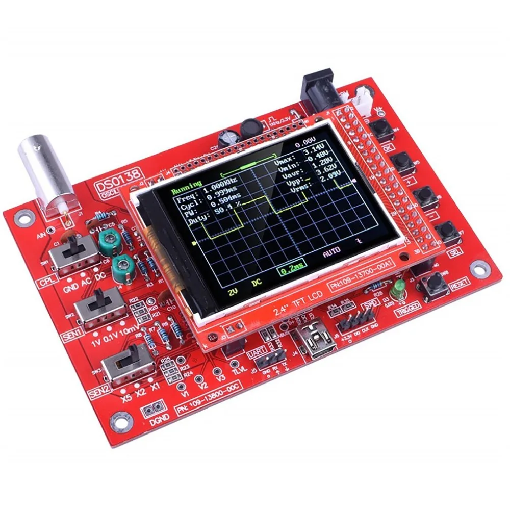 Красный электронный DSO138 2 4 &quotTFT карманный цифровой осциллограф комплект diy части