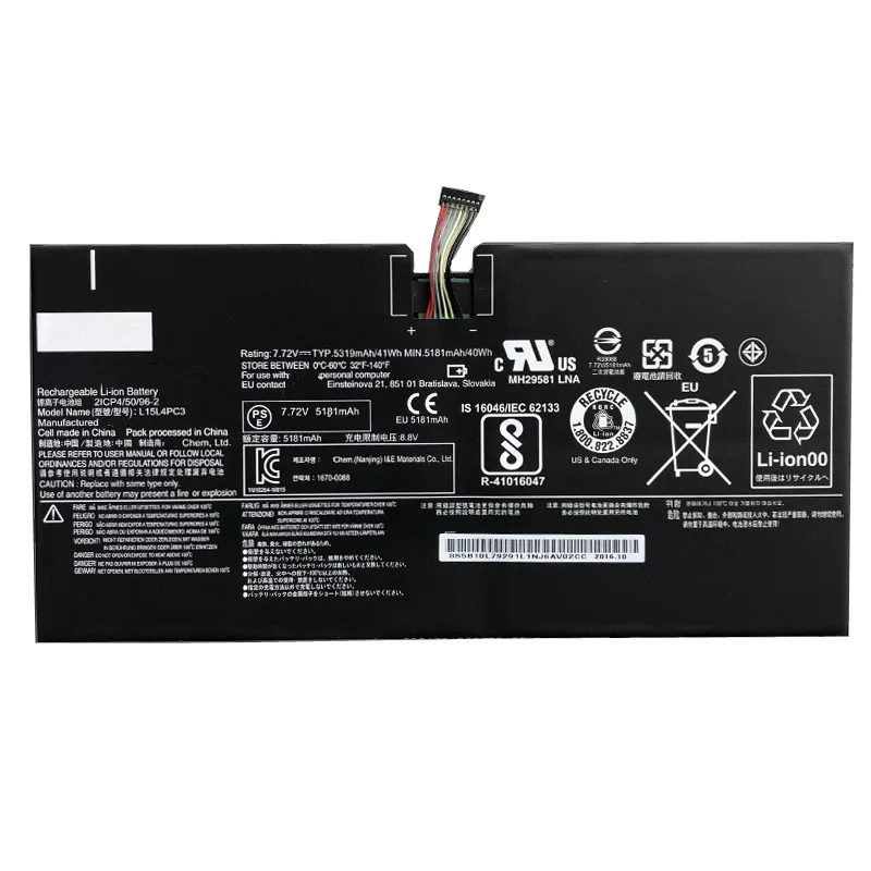 7XINbox 7 72 V 5319mAh 41Wh оригинальный L15M4PC3 L15L4PC3 Аккумулятор для ноутбука Lenovo MIIX 720 MIIX5 Pro 5
