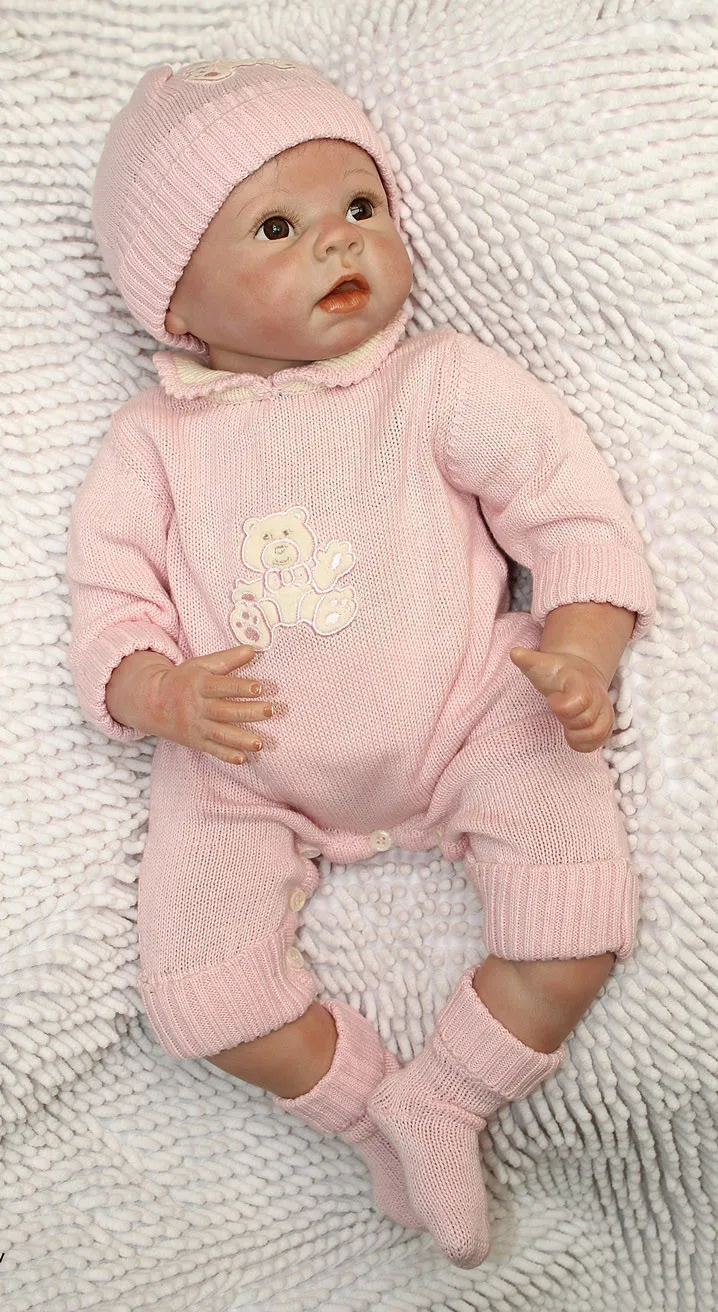 Модные 22 дюймовые куклы Reborn baby игрушки для девочек силиконовые виниловые