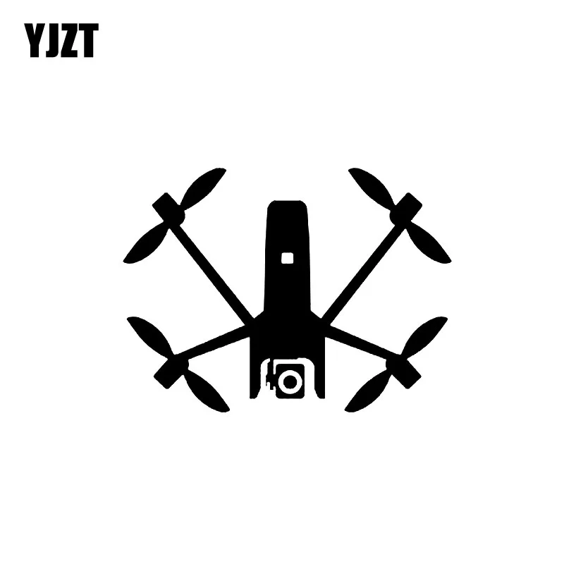 YJZT 12,7 см * 9,4 см пилот БПЛА Дрон Автомобильная Наклейка Виниловая наклейка черный/серебряный цвет