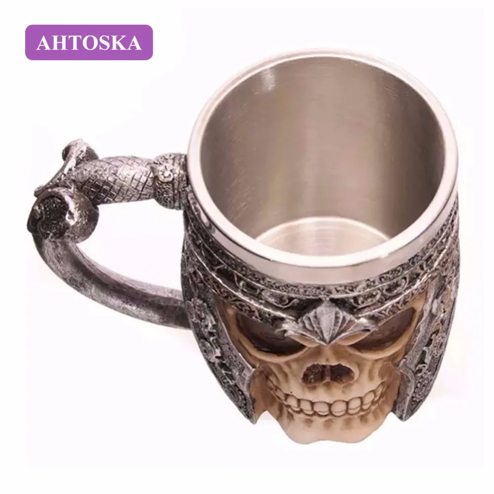 3D Кофейное Молоко Кружка Смола Череп Tankard Яркий Воин Викинга Пивная кружка
