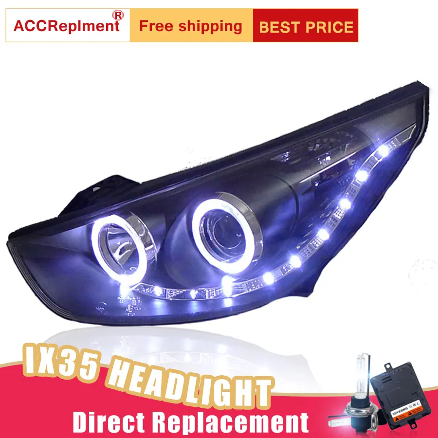 2 шт. светодиодный фары для Hyundai ix35 2010 2013 Светодиодный Автомобильные ангельские