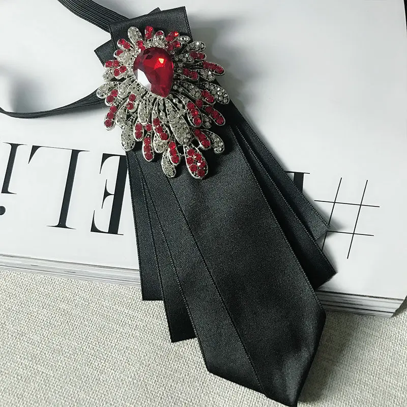Rhinestone Bow Tie Британская женская рубашка лента Боло галстук-бабочка галстук-платок индивидуальный ручной работы мужской свадебный костюм вечерние галстук с кристаллами Стразы галстук-бабочка - Цвет: Rhinestone Bow Tie